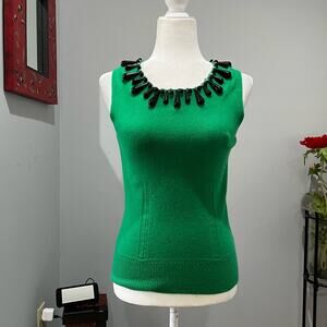 NEW Vintage Milly of New York Cashmere Jewel Scoop Neck Sleeveless Sweater NWOT